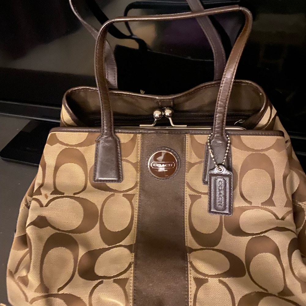 Coach Brown Signature Tote Bag
